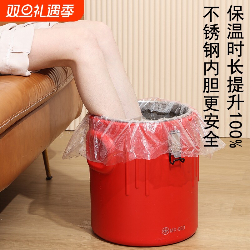不锈钢保温桶泡脚桶养生桶恒温桶热水桶保温大容量运输桶保热汤桶
