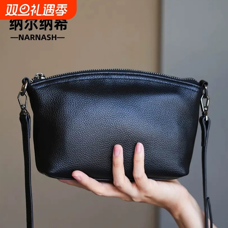 头层牛皮手机包中年女士妈妈包精致真皮斜挎包女百搭单肩包小包包