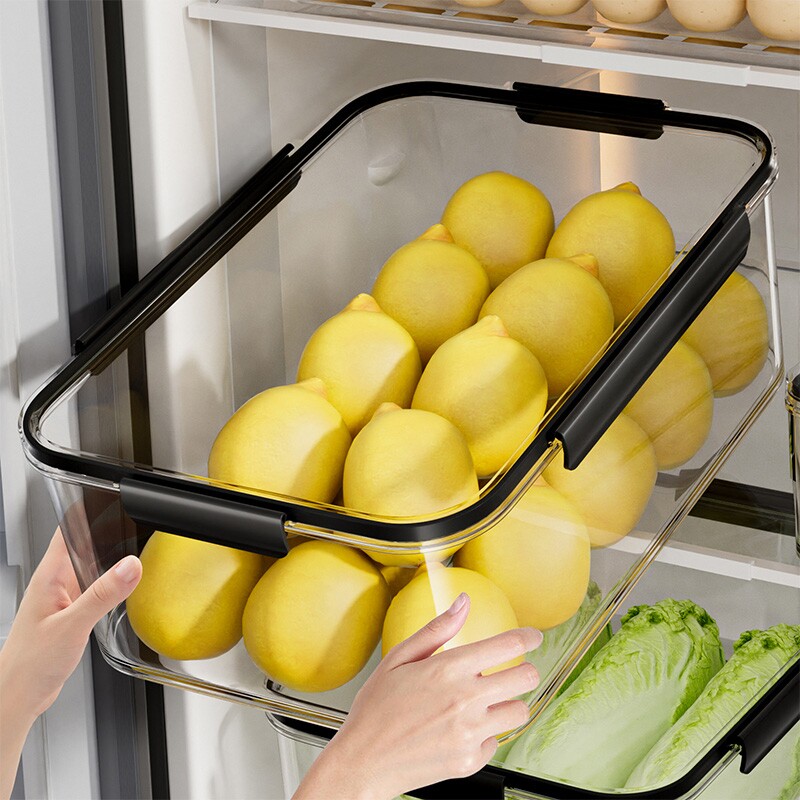 冰箱收纳盒密封盒食品级保鲜盒大容量透明冷冻食物水果蔬菜储物盒