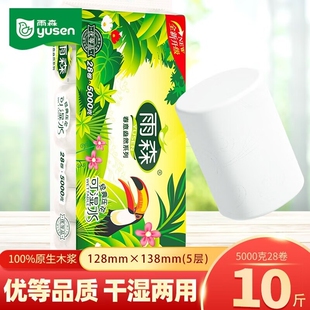 雨森卫生纸卷纸批发无芯五层加厚厕纸家用春意盎然厕所速湿水纸巾