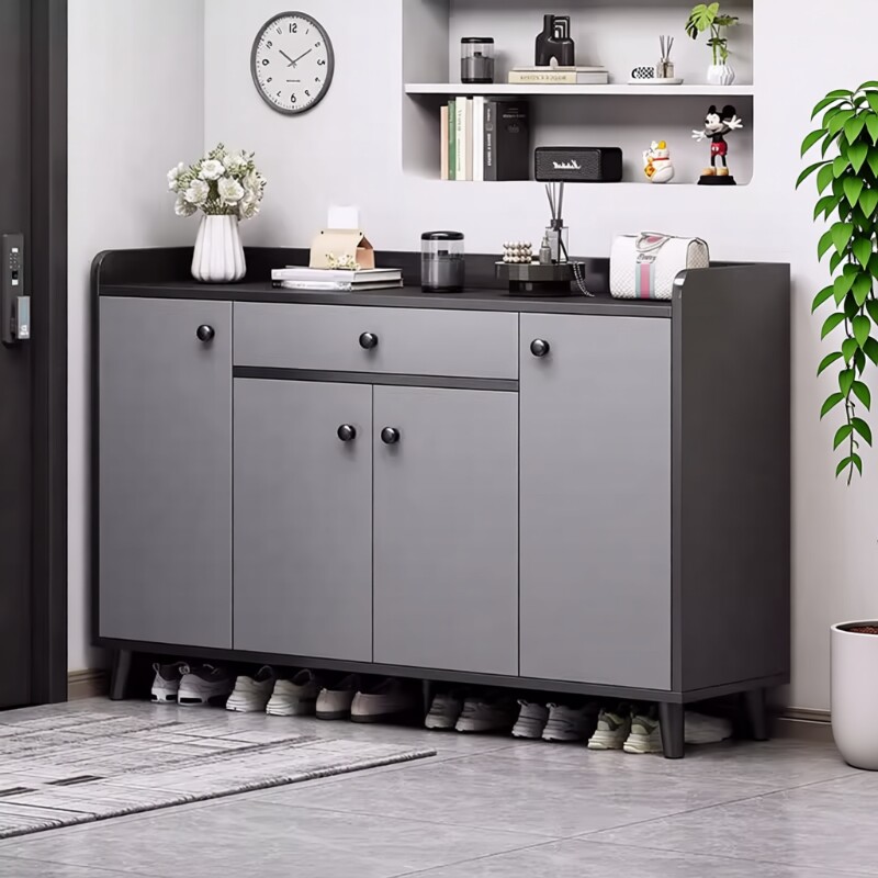 入户鞋柜家用门口收纳柜2025新款一体靠墙门外走廊玄关鞋架多层