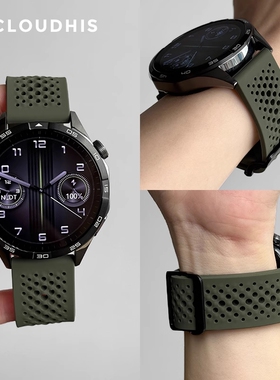 适用华为gt5表带gt4新款watchgt3pro手表带gt3液态硅胶透气watch4pro洞洞运动gt2夏新款高级感gt1男女雅致版