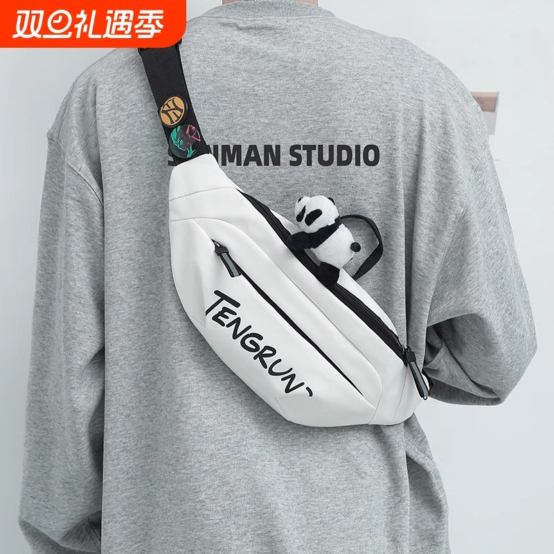 斜挎包男款潮牌潮流胸包男士背包腰包运动单肩包女手机男生小挎包