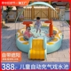 家用户外带遮阳棚滑滑梯婴儿童可折叠大型充气游泳池玩具家庭方形