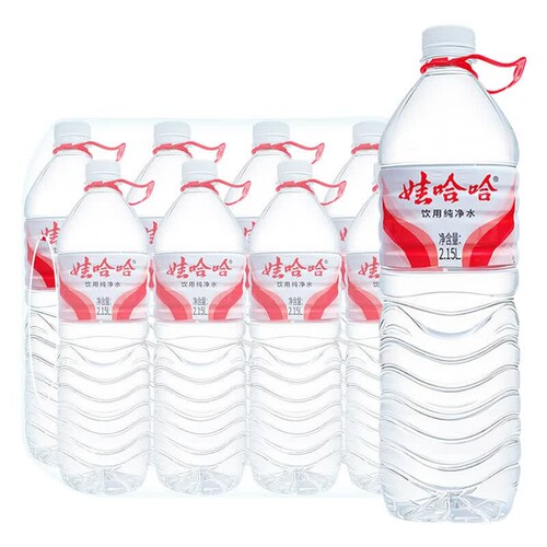 娃哈哈纯净水饮用非矿泉水2.15L*8瓶大水膜包家用办公用水大瓶水