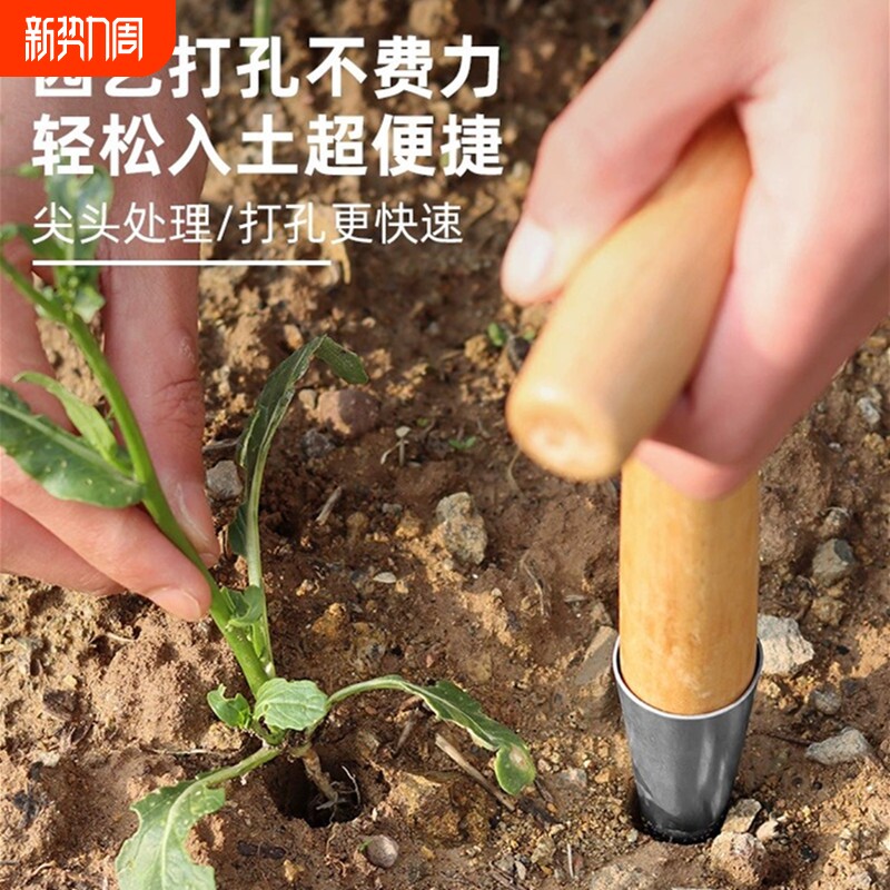种菜专用工具神器农业施肥打孔器泥土移苗器家用园艺播种移栽育苗