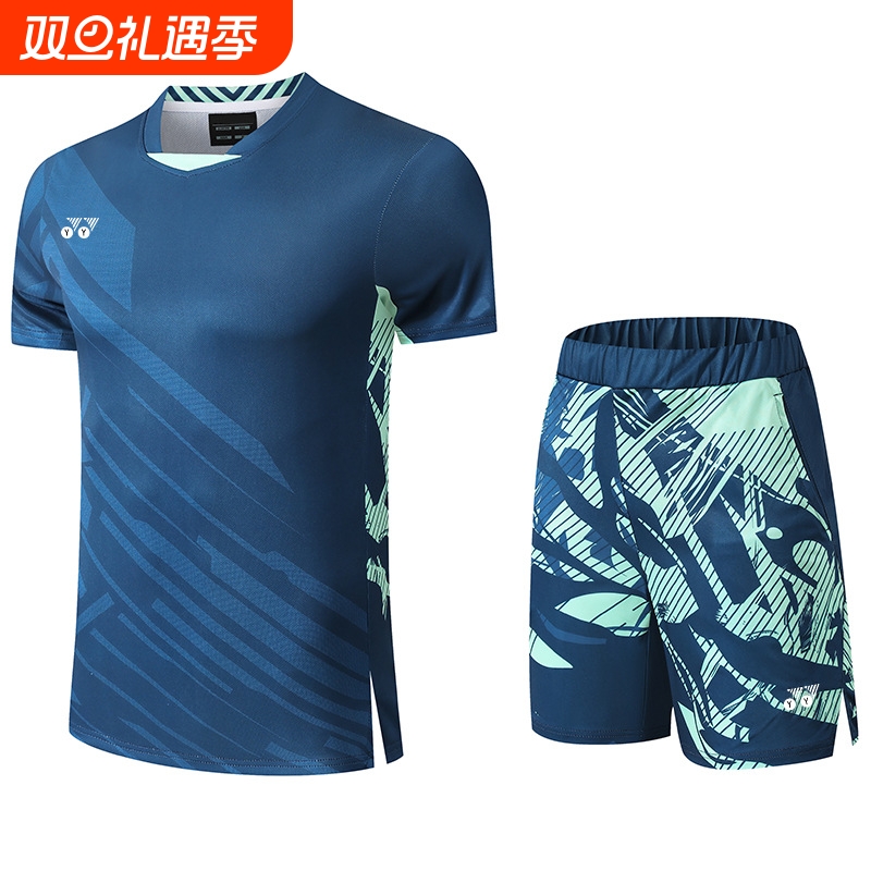 YY羽毛球服大赛服男女套装短袖速干透气运动比赛训练球衣儿童印字