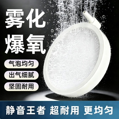 纳米气盘鱼缸气泡石雾化氧气泵超静音增氧泵气石细化器小型冲氧泵