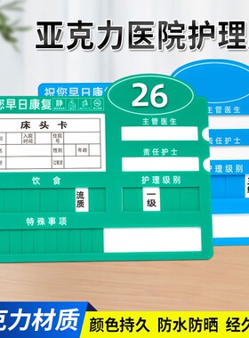 亚克力病床头牌|117人收藏