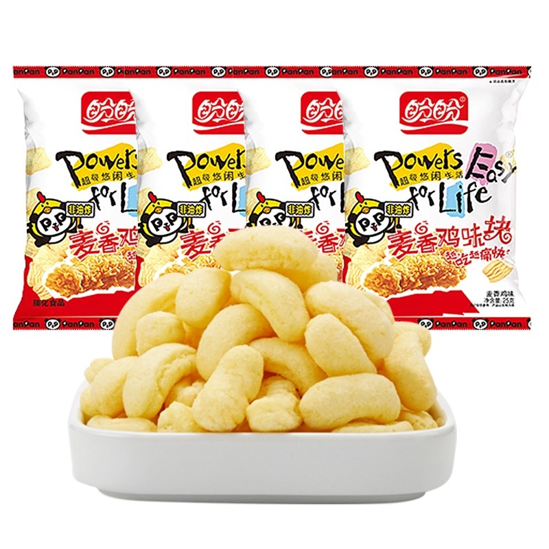 盼盼麦香鸡味块25gx4袋薯片膨化办公休闲食品吃货怀旧小吃
