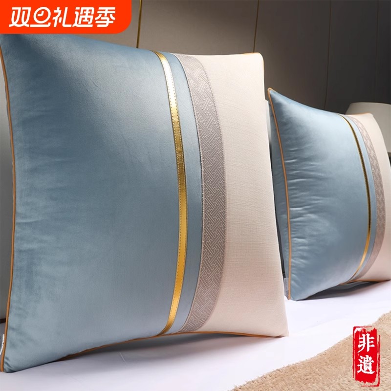 床头软包靠背垫大号卧室床抱枕含芯腰枕靠背垫中国风沙发客厅靠枕