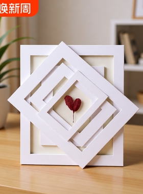 相框白色卡纸框照片摆台挂墙画6寸7寸8寸16寸20寸24寸A3A4寸装裱