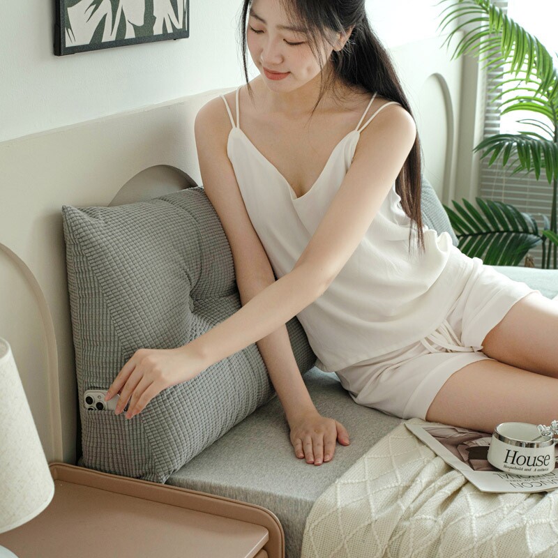 跨境三角床头靠垫榻榻米软包床上靠背防撞软垫大靠枕沙发一件代发