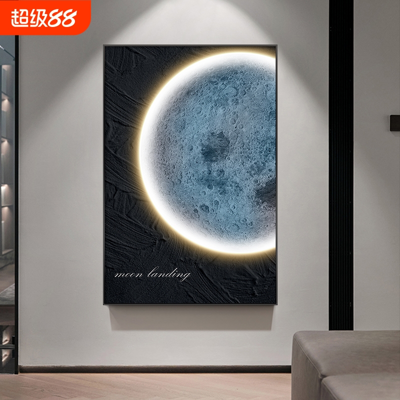 玄关高级感落地画氛围感灯画