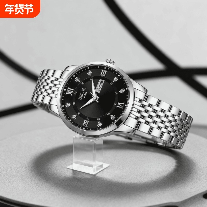 手表男款防水高级感全自动男表数字双日历防水腕表男机械风全自动