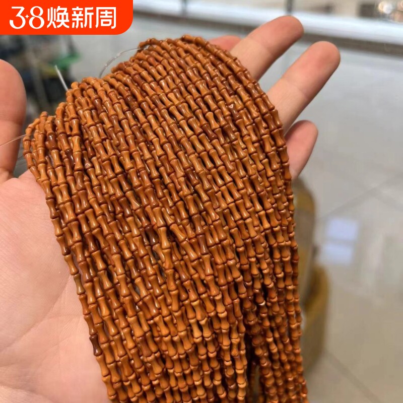 橄榄核精品竹节核雕橄榄胡项链素核雕配饰配件108节节高长串珠