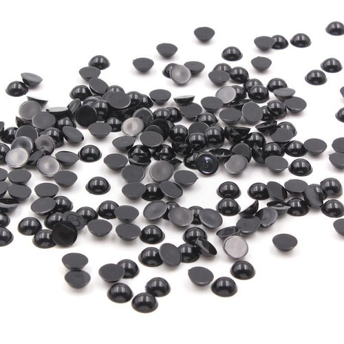 塑料平底半圆黑色仿仿珍珠饰品