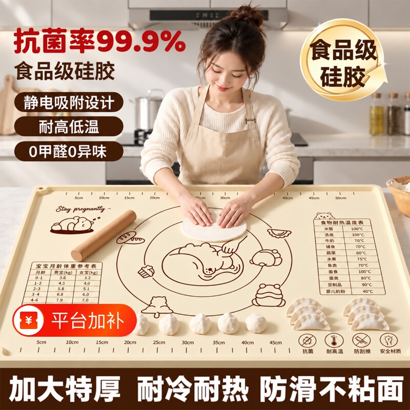 2026新款揉面垫擀面垫和面垫食品级硅胶防滑加厚厨房家用烘焙刮刀