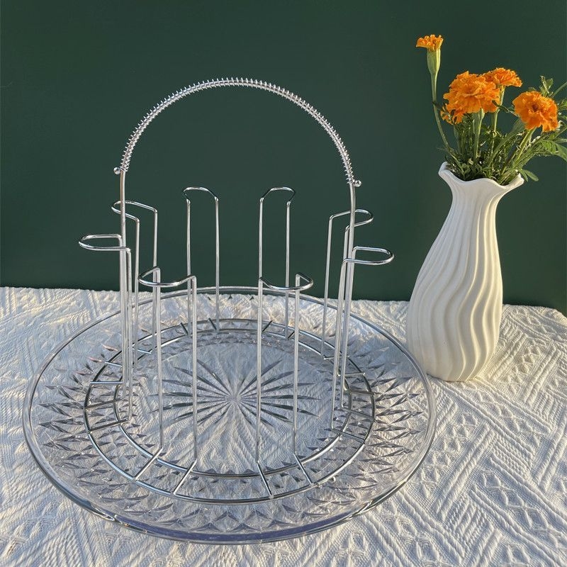 家用托盘6只玻璃杯架不锈钢沥水杯架子啤酒杯架倒挂套装新款高档