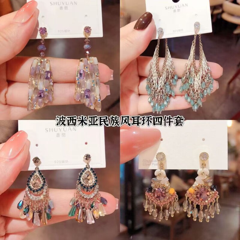 夸张复古波西米亚民族风流苏耳环2025年新款潮小众设计高级感耳饰