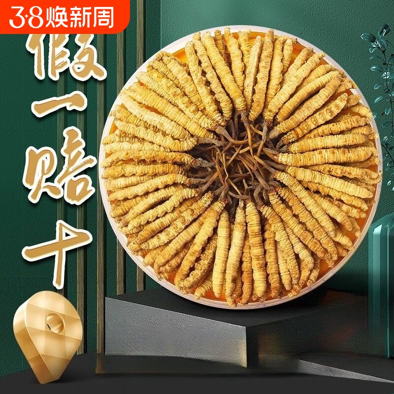 西藏那曲冬虫夏草头期干货高海拔干草青海高档礼品盒正宗正品虫草