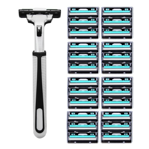 吉利剃须刀手动刮胡刀片双层1刀架+24刀片