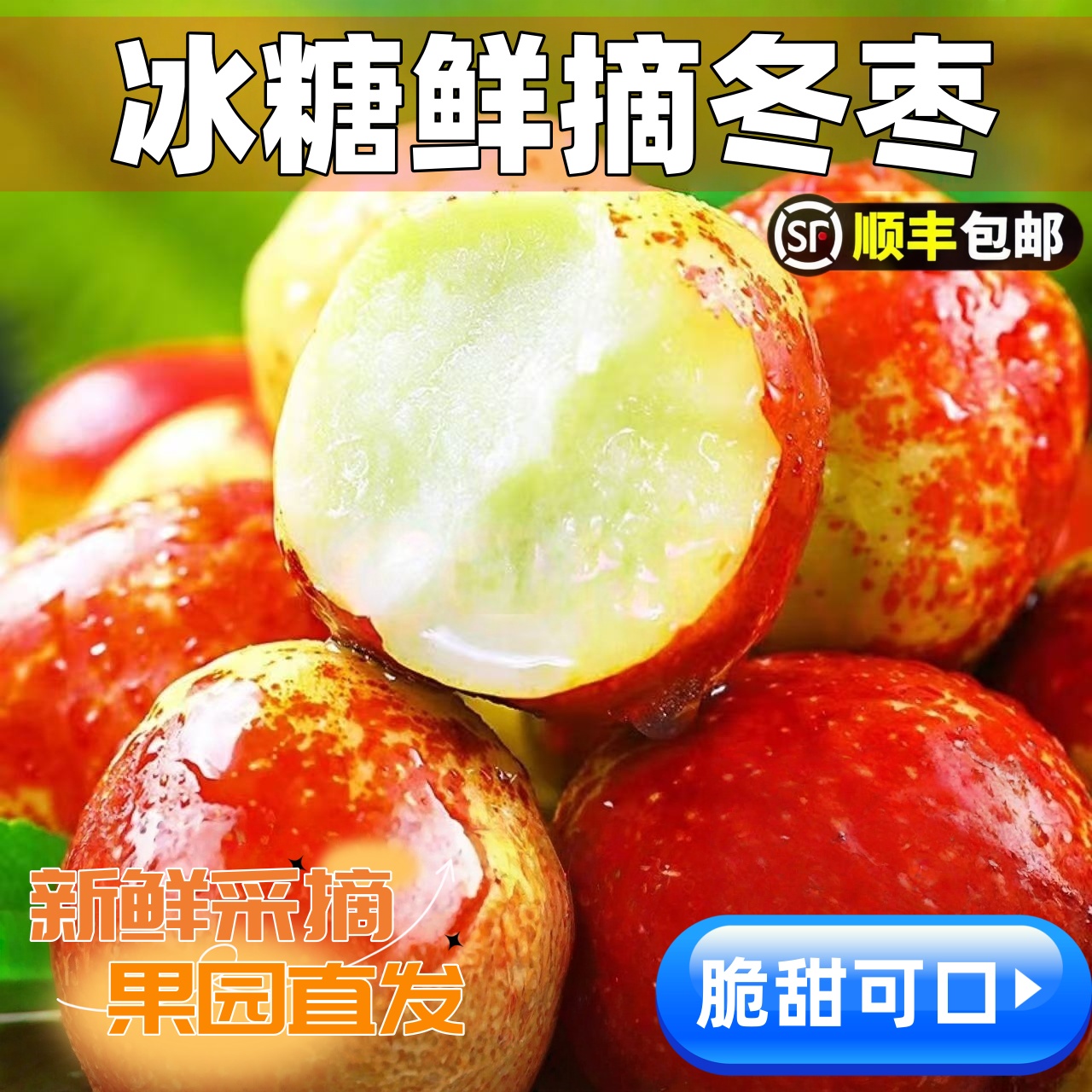 顺丰包邮正宗冬枣新鲜大果应季整箱枣子现摘脆枣冰糖大枣当季水果