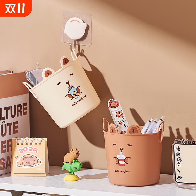 新款学生笔筒儿童多功能书桌文具置物架办公室大容量桌面收纳桶