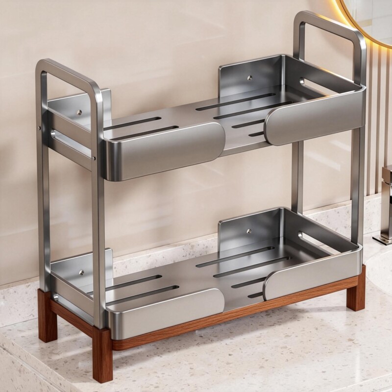 化妆品收纳架梳妆台大容量护肤品置物架浴室洗漱用品小推车双层