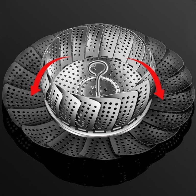 折叠304不锈钢蒸笼架蒸屉厨房加厚蒸锅篦子隔水架多功能伸缩蒸架 - 封面