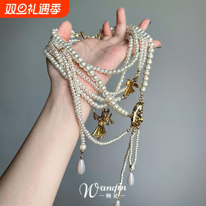 「雾海珠栈」法式复古多层项链新款宫廷风轻奢高级气质叠戴锁骨链