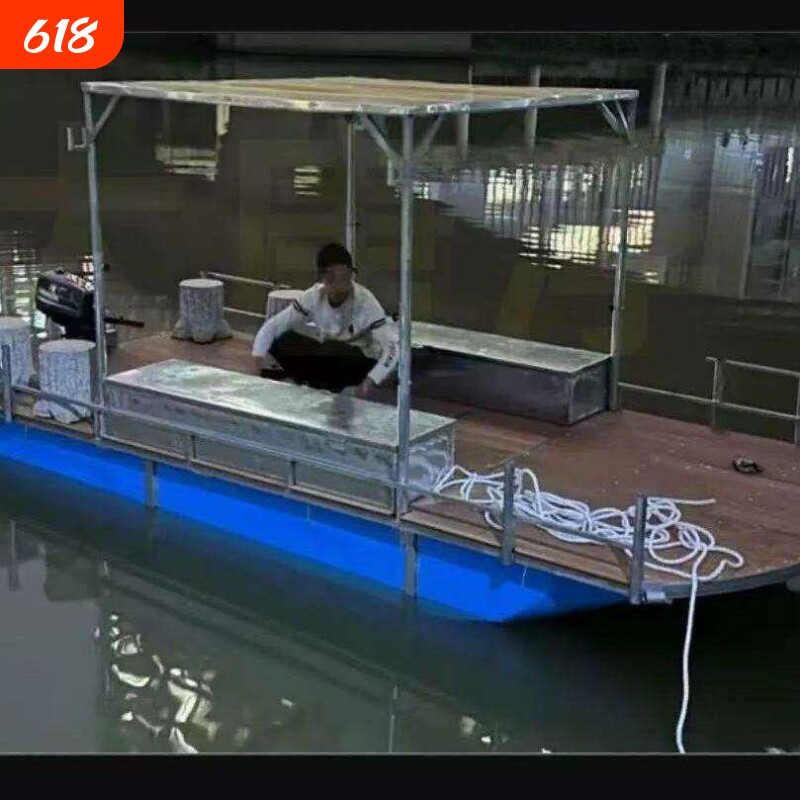 双体实心泡沫船撒网捕鱼游艇野钓浮桥筏式平台鱼桶船浮筒养殖新款