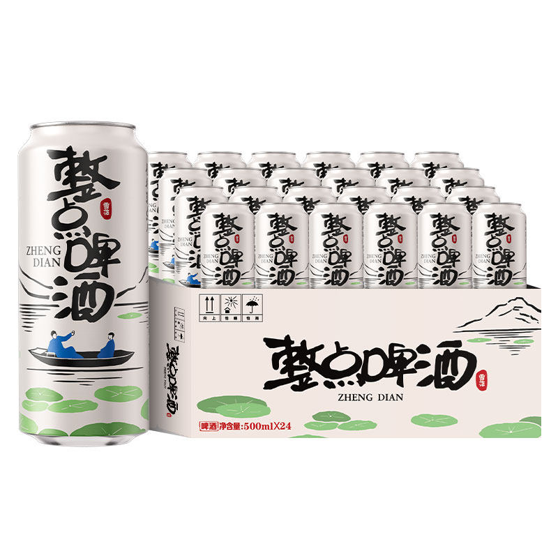 雪花啤酒整点精彩500ml*24听原麦汁度10°整箱装酿造微醺优选