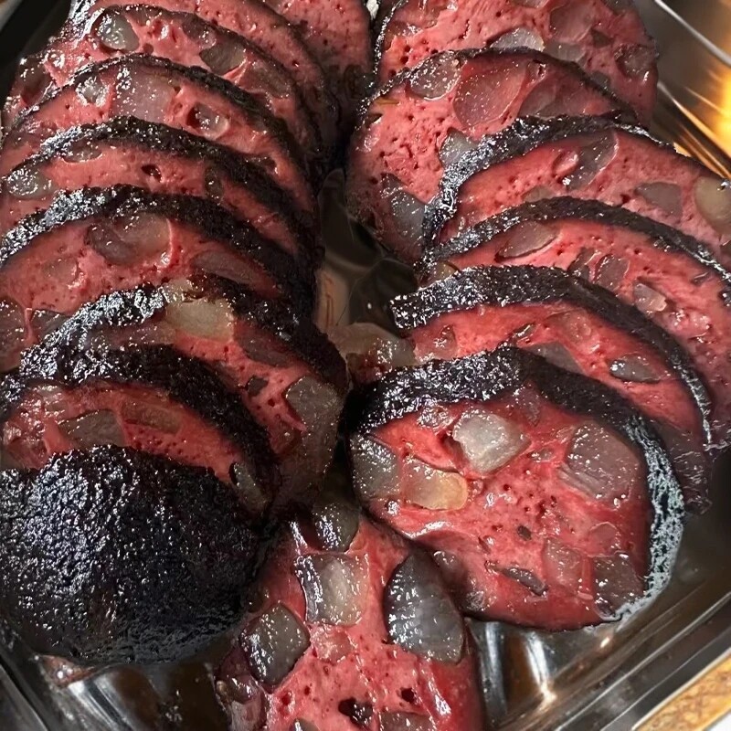 湖南特产武冈土特产猪血丸子烟熏柴火多肉圆子猪血粑粑血豆腐邵阳