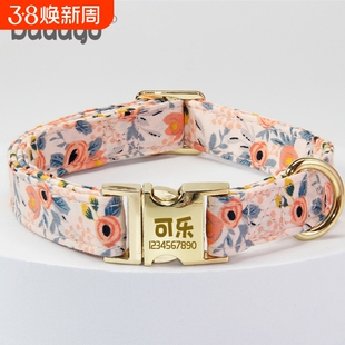 狗狗刻字项圈防走失颈圈猫咪可调节脖圈牵引绳中大型犬狗绳中型犬