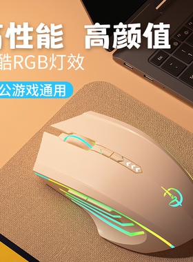 RGB灯效双模蓝牙鼠标无线静音游戏电竞台式电脑可充电通用无声