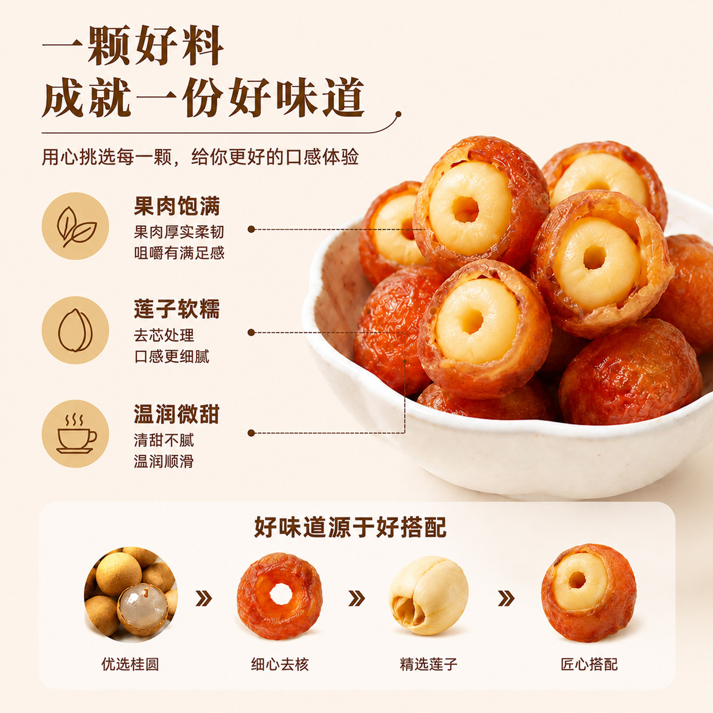 桂圆抱莲子开袋即食龙眼果干蜜饯健康抱抱果新鲜零食办公室去芯