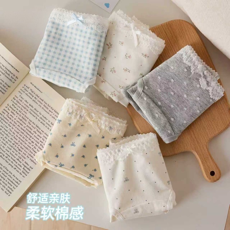 3棉质内裤女纯棉底裆无痕透气不夹臀短裤蕾丝三角裤内衣裤简约,女士内衣/男士内衣/家居服,女三角裤,淘宝优惠券,粉丝福利购,淘宝优惠卷