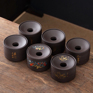 紫砂烟灰缸带盖创意大号复古家用客厅办公室烟陶瓷实用漏斗收纳