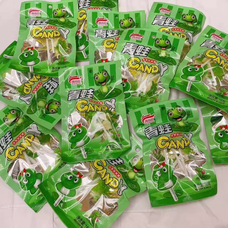新货青蛙糖怀旧校园小时候零食品儿时童年回忆水果味棒