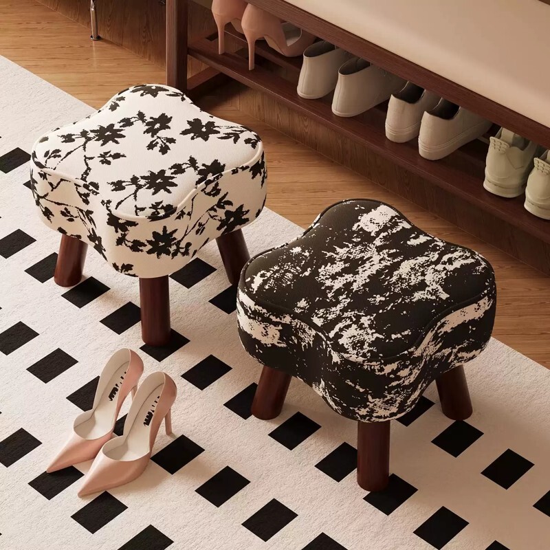 凳子家用矮凳客厅沙发凳实木板凳换鞋凳创意软包坐凳木凳久坐可爱