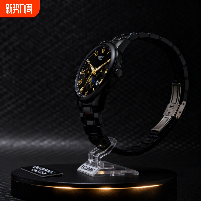 全自动男表手表男款机械风全自动防水数字双日历防水腕表男高级感