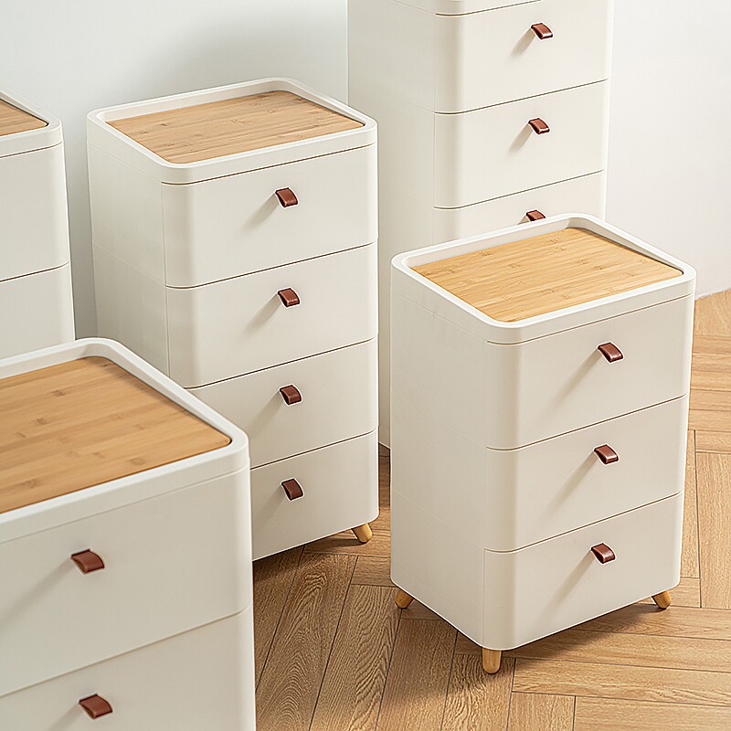 抽屉式收纳柜客厅多层置物柜家用夹缝储物柜子卧室床头柜移动防水