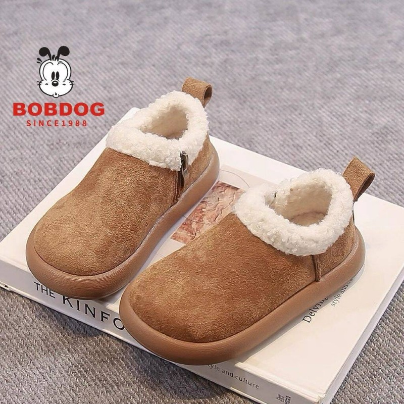 巴布豆女童棉鞋儿童勃肯鞋2025新款冬鞋冬季加绒女孩毛毛鞋防滑