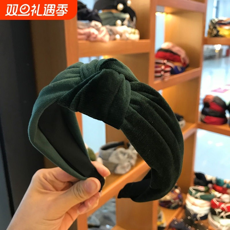 韩版新款成人发箍 女生创意丝绒打结头箍洗脸化妆发带厂家