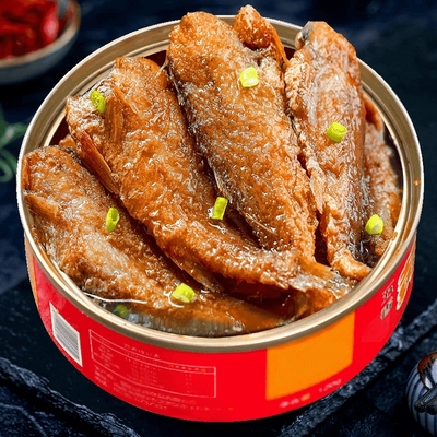 香酥小黄鱼黄花鱼罐头海鲜海味零食香辣即食五香小吃整箱批发