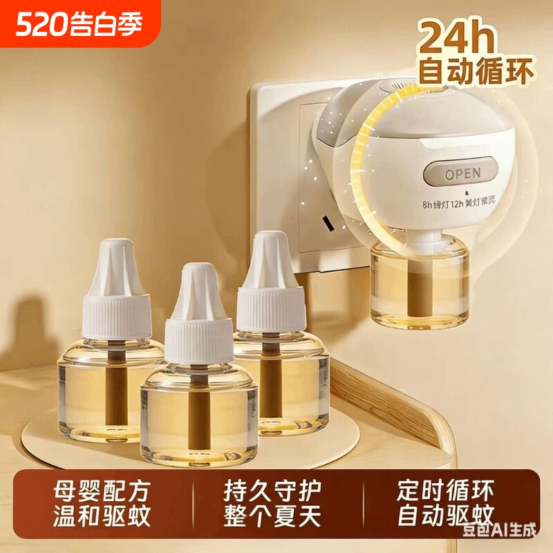 电热蚊香液专用无味定时防蚊驱蚊液家用户外学生成人可用蚊子母婴