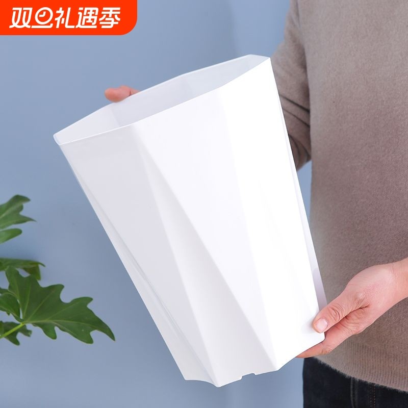 钻石盆塑料花盆高款高颜值加厚耐用树脂龙血树龟背竹客厅大号盆栽