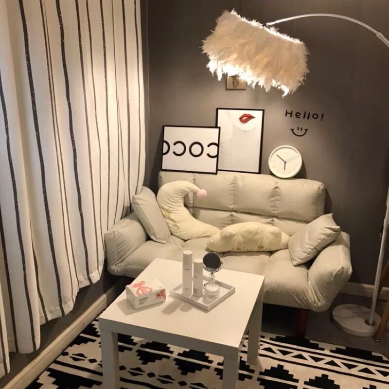 c懒人沙发卧室小沙发家用小户型简易网红ins风宿舍可爱折叠沙发床