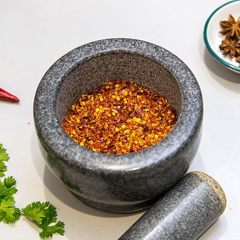 纯天然石头锅捣蒜器石臼中药研磨器青石压蒜器蒜臼子家用蒜泥